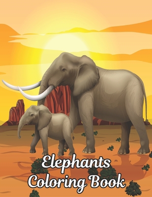 Elephants Coloring Book: 50 One Sided Elephant ... B08YHWZJDV Book Cover