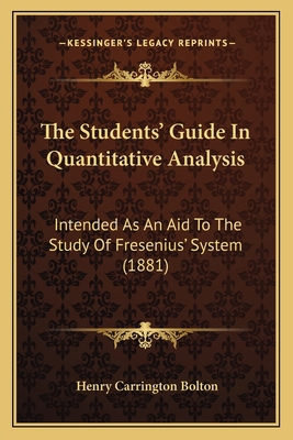 The Students' Guide In Quantitative Analysis: I... 1168051223 Book Cover