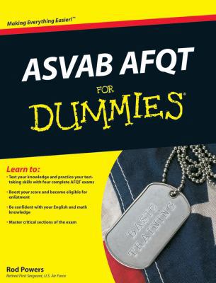 ASVAB AFQT for Dummies 0470566523 Book Cover