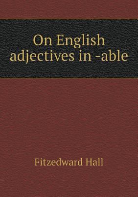 On English adjectives in -able 5518854072 Book Cover