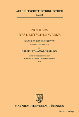 Notkers des Deutschen Werke [German] 3110484285 Book Cover