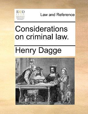 Considerations on Criminal Law. 1140702386 Book Cover