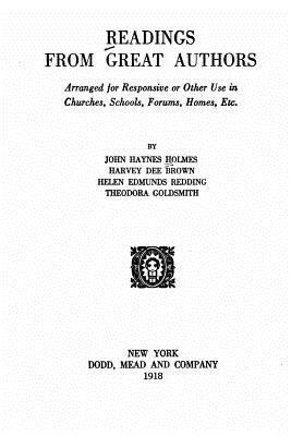 Readings from great authors, arranged for respo... 1533637741 Book Cover
