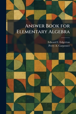 Answer Book for Elementary Algebra 1025274148 Book Cover