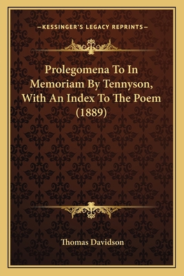 Prolegomena To In Memoriam By Tennyson, With An... 1164012118 Book Cover