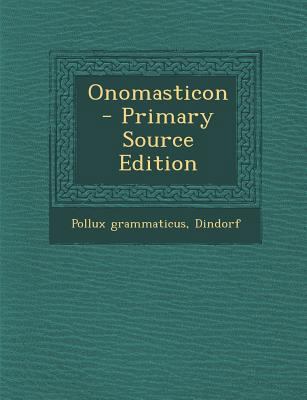 Onomasticon [Greek] 1293095095 Book Cover