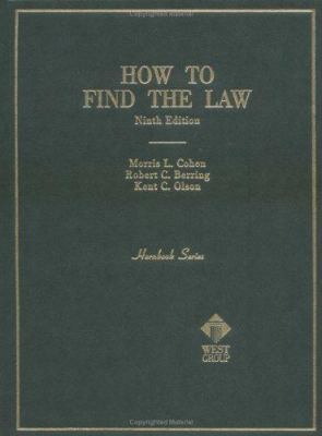 How to Find the Law (HORNBOOK SERIES STUDENT ED... 0314533184 Book Cover