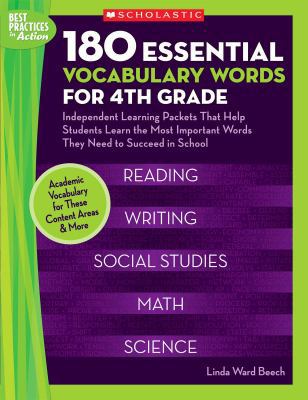 180 Essential Vocabulary Words for 4th Grade: I... B00QFXG8PM Book Cover