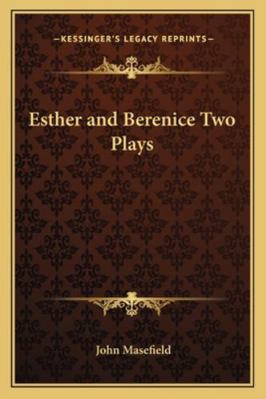 Esther and Berenice Two Plays 1162722223 Book Cover