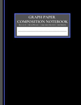 Paperback Graph Paper Quad Ruled Composition Book (Black), 8.5 X 11 in, 5 Squares per Inch - Change Title : 5x5 Grid Graphing Large Notebook Journal for Math and Science and Engineering Students Book