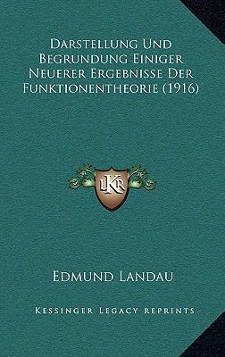Darstellung Und Begrundung Einiger Neuerer Erge... [German] 1166808947 Book Cover