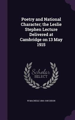 Poetry and National Character; the Leslie Steph... 1347221484 Book Cover