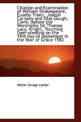 Citation and Examination of William Shakespeare... 110364839X Book Cover