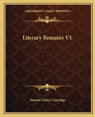 Literary Remains V1 1162671254 Book Cover