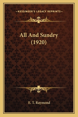 All And Sundry (1920) 1166466140 Book Cover