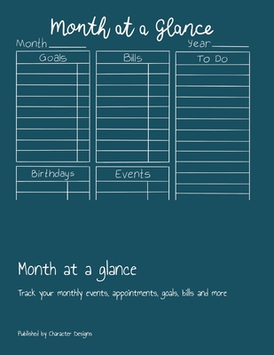 Month at a glance: Track your monthly events, a... 1691126640 Book Cover