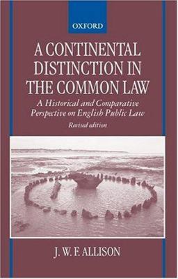 A Continental Distinction in the Common Law ' a... 019829865X Book Cover