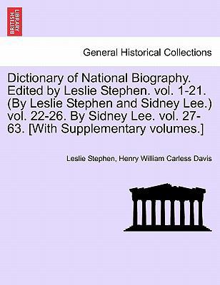 Dictionary of National Biography. Edited by Les... 1241476594 Book Cover