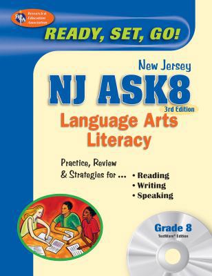 NJ ASK8 Language Arts Literacy w/ CD-ROM (New J... 0738608785 Book Cover