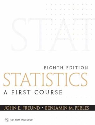 Statistics: A First Course B00728GMCI Book Cover