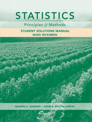 Statistics, Student Solutions Manual: Principle... 0470535210 Book Cover