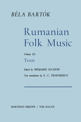 Rumanian Folk Music: Texts 9024706254 Book Cover