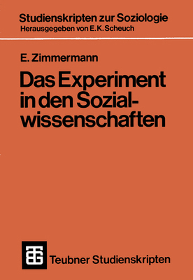 Das Experiment in Den Sozialwissenschaften [German] 3519000377 Book Cover