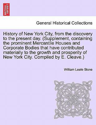 History of New York City, from the discovery to... 1241554854 Book Cover