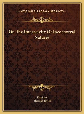 On The Impassivity Of Incorporeal Natures 1169603459 Book Cover