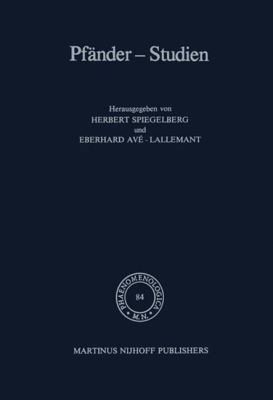 Pfänder-Studien 9400974442 Book Cover