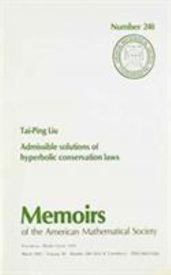 Admissible Solutions of Hyperbolic Conservation... 0821822403 Book Cover