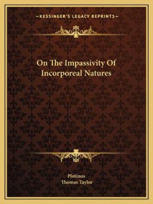 On The Impassivity Of Incorporeal Natures 1162882875 Book Cover