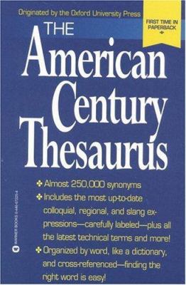 The American Century Thesaurus 0446672254 Book Cover