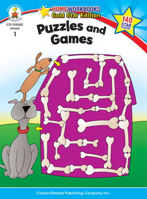 Puzzles and Games, Grade 1: Gold Star Edition 160418793X Book Cover