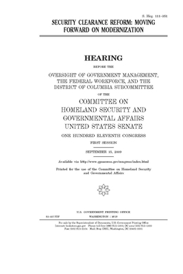 Security clearance reform: moving forward on mo... 1695245474 Book Cover