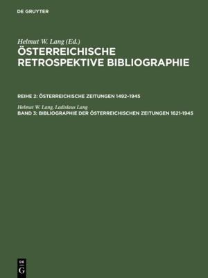 Bibliographie der österreichischen Zeitungen 16... [German] 359823385X Book Cover