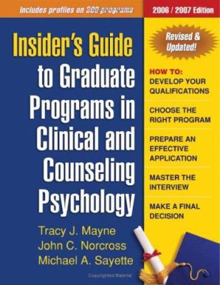 Insider's Guide to Graduate Programs in Clinica... 1593852584 Book Cover
