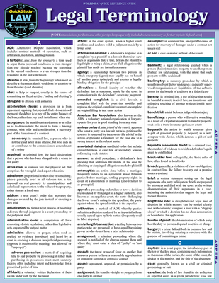 Legal Terminology: Quickstudy Laminated Referen... 1423205413 Book Cover