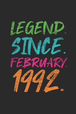 Legend Since February 1992: Birthday Gift and Anniversary Gift for Wife Women And Men - Graph Paper Journal (6" X 9" - 120 Pages/ 5 Squares per inch)