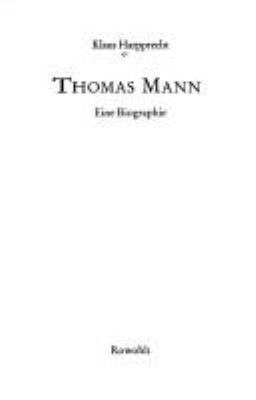 Thomas Mann: Eine Biographie (German Edition) [German] 3498028731 Book Cover