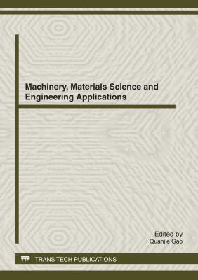 Machinery, Materials Science and Engineering Ap... 303785409X Book Cover