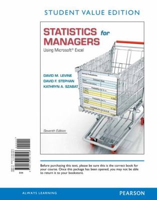 Statistics for Managers Using Microsoft Excel, ... 0133061957 Book Cover