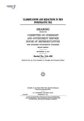 Classifications and redactions in FBI's investi... 1974009858 Book Cover