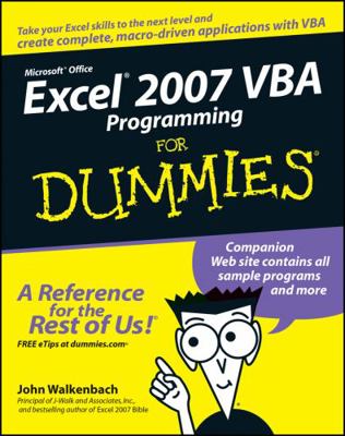 Excel 2007 VBA Programming for Dummies 0470046740 Book Cover