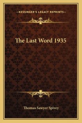 The Last Word 1935 1162739177 Book Cover