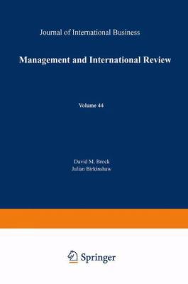 Management and International Review 3409125442 Book Cover