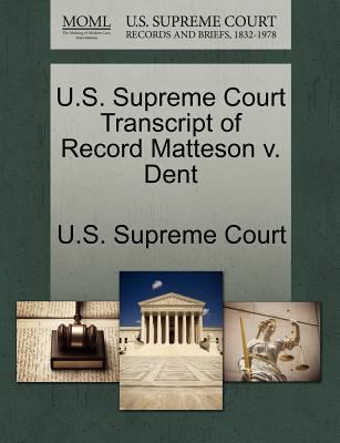 U.S. Supreme Court Transcript of Record Matteso... 1270195565 Book Cover