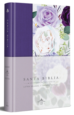 Biblia Rvr1960 Tapa Dura Y Tela Morada Con Flor... [Spanish] [Large Print] 1644733889 Book Cover