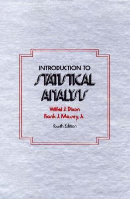 Introduction to Statistical Analysis 0070170738 Book Cover