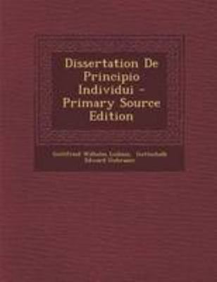 Dissertation de Principio Individui - Primary S... [German] 1295095084 Book Cover